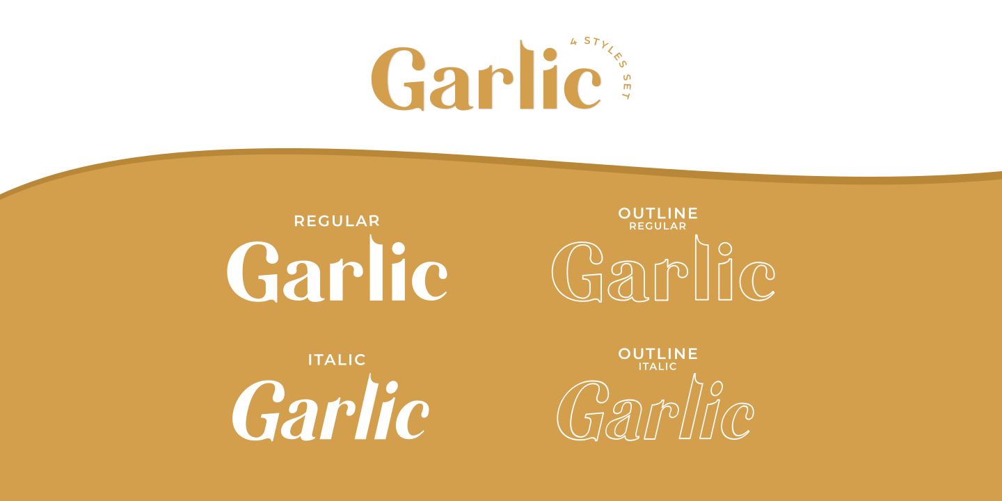 Пример шрифта Garlic #15